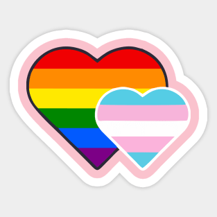 Transgender Double Heart Sticker